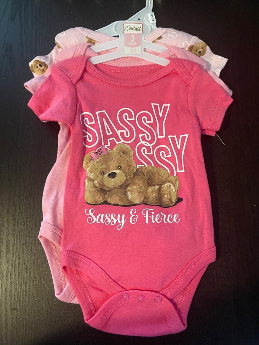 Baby Sassy & Fierce Pink One-Piece Bodysuit - 3 Months